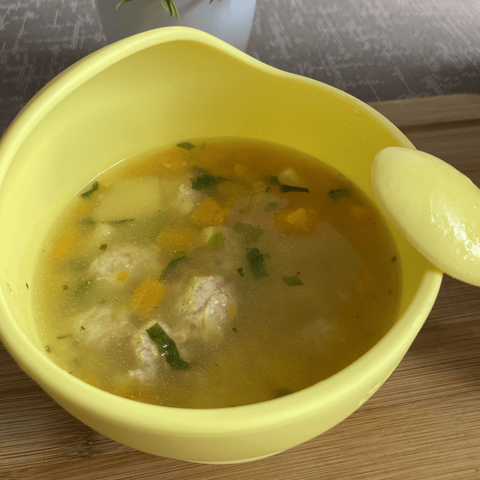 Meatball and Pumpkin Soup