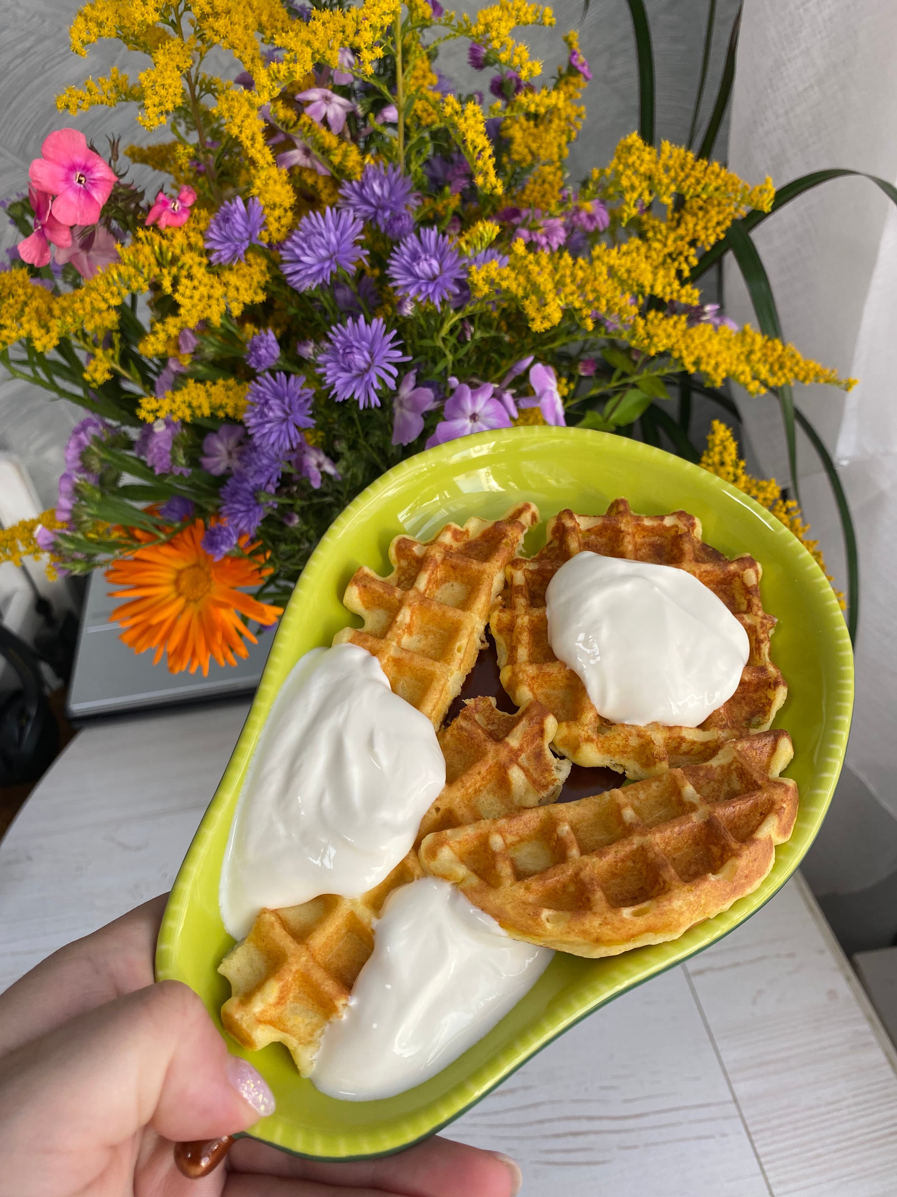 Pumpkin Curd Waffles